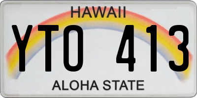 HI license plate YTO413