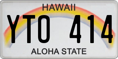 HI license plate YTO414