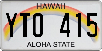 HI license plate YTO415