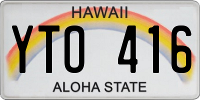 HI license plate YTO416
