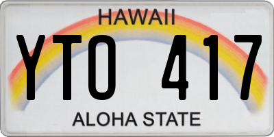 HI license plate YTO417