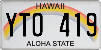 HI license plate YTO419