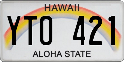 HI license plate YTO421