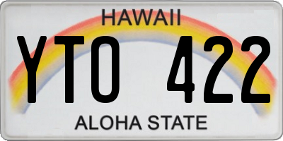 HI license plate YTO422
