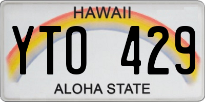 HI license plate YTO429