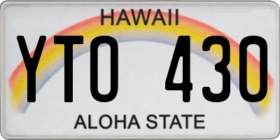 HI license plate YTO430