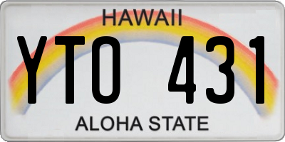 HI license plate YTO431