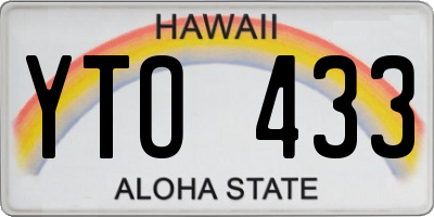 HI license plate YTO433