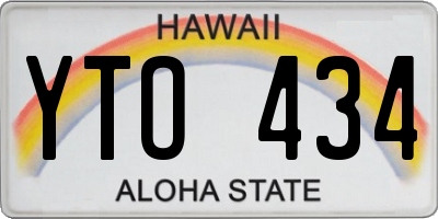 HI license plate YTO434