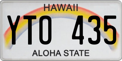 HI license plate YTO435