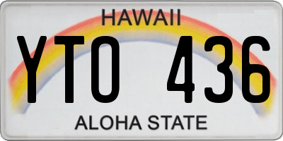 HI license plate YTO436