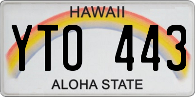 HI license plate YTO443