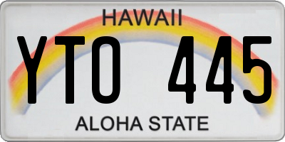 HI license plate YTO445