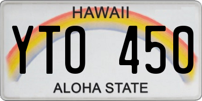 HI license plate YTO450