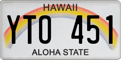 HI license plate YTO451