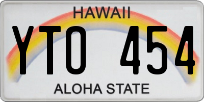 HI license plate YTO454