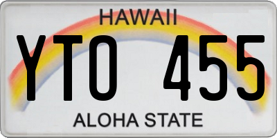 HI license plate YTO455