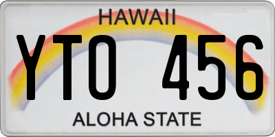 HI license plate YTO456