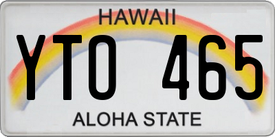 HI license plate YTO465