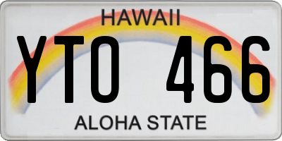 HI license plate YTO466