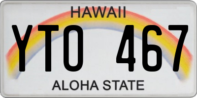 HI license plate YTO467