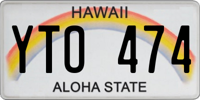 HI license plate YTO474