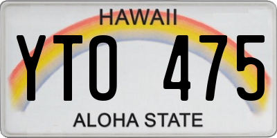 HI license plate YTO475