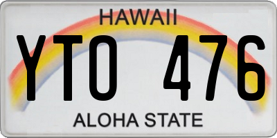 HI license plate YTO476