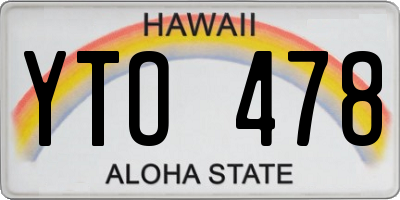 HI license plate YTO478