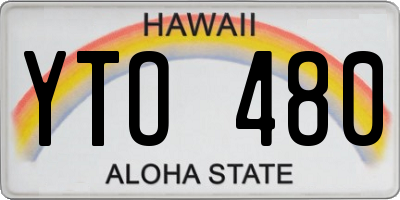 HI license plate YTO480