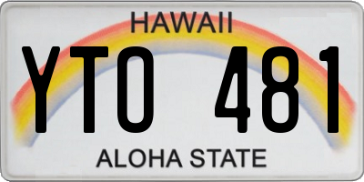 HI license plate YTO481