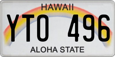 HI license plate YTO496