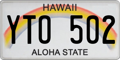 HI license plate YTO502