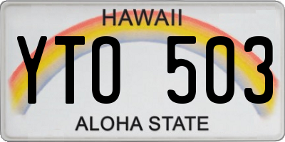 HI license plate YTO503