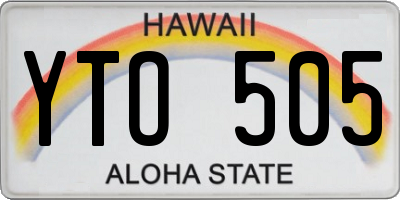 HI license plate YTO505
