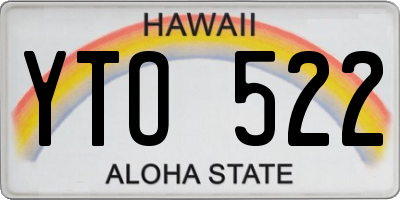 HI license plate YTO522
