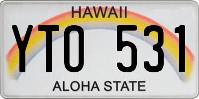 HI license plate YTO531