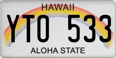 HI license plate YTO533