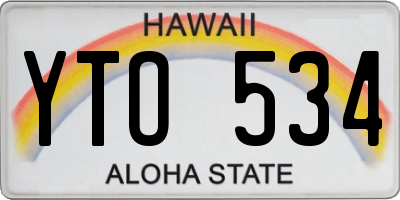 HI license plate YTO534