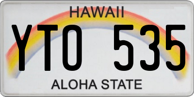 HI license plate YTO535