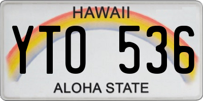 HI license plate YTO536