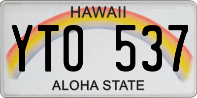 HI license plate YTO537
