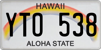 HI license plate YTO538