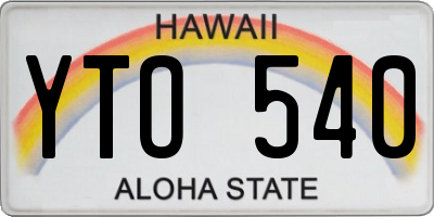 HI license plate YTO540