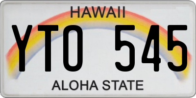 HI license plate YTO545
