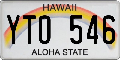 HI license plate YTO546