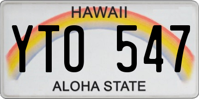 HI license plate YTO547