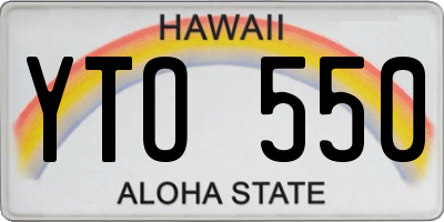 HI license plate YTO550