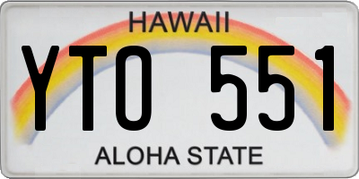 HI license plate YTO551
