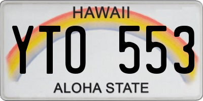 HI license plate YTO553